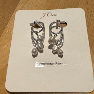 J. Crew Silver Earrings with Freshwater Pearls